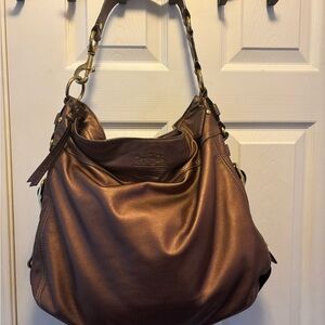 Coach RARE Y2K 2008 (12664) Zoe Large Bronze Leather Shoulder Bag EUC